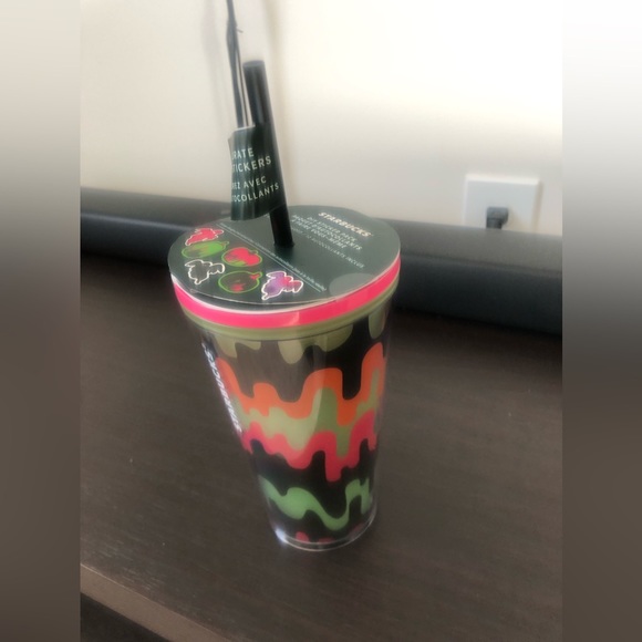 Starbucks Cold Cup Halloween 2023 Glow in The Dark + 12 Stickers Fall Swirl - Picture 2 of 7